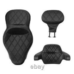 Dossier de siège gel avec dossier pour passager Tour Pad Road King Street Road Electra Glide 14-23 noir