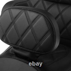 Dossier de siège gel avec dossier pour passager Tour Pad Road King Street Road Electra Glide 14-23 noir Dossier de siège gel avec dossier pour passager Tour Pad Road King Street Road Electra Glide 14-23 noir
