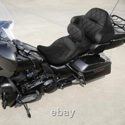 Dossier de siège gel avec dossier pour passager Tour Pad Road King Street Road Electra Glide 14-23 noir