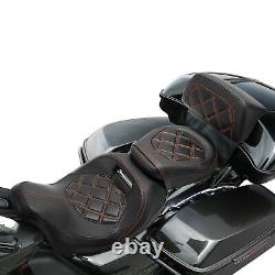 Dossier de siège passager arrière conducteur compatible avec Harley Road King Street Glide 14-23