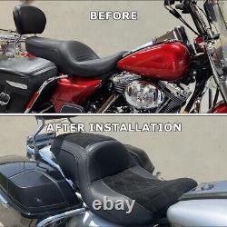 Ensemble complet de siège en une pièce noir pour Harley TOURING STREET GLIDE ROAD KING 1997-2007