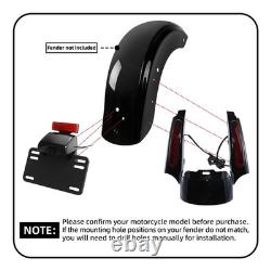 Feu arrière LED pour garde-boue arrière avec fonction de stop et clignotant pour Road King et Street Glide 09-13, lentille rouge