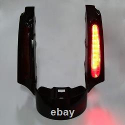 Feu arrière LED pour garde-boue arrière avec fonction de stop et clignotant pour Road King et Street Glide 09-13, lentille rouge