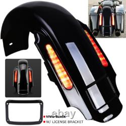 Garde-boue arrière prolongé avec lumière LED pour Harley Touring Road King Street Glide 93-08
