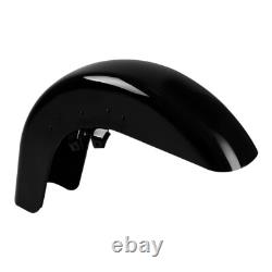 Garde-boue avant adapté pour Harley Touring Road King Street Glide 1989-2013 Noir brillant