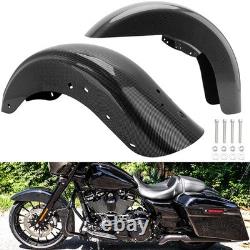 Garde-boue avant et arrière en fibre de carbone pour Harley Touring Street Glide Road King 2014 et plus<br/>