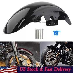 Garde-boue avant noir vif de 19 pouces pour Harley Touring Road King/Street Glide 2014+