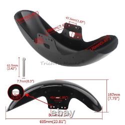 Garde-boue avant noir vif de 19 pouces pour Harley Touring Street Glide Road King 2014+