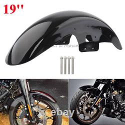 Garde-boue avant noir vif de 19 pouces pour Harley Touring Street Glide Road King 2014 et plus récents