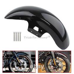 Garde-boue avant noir vif de 19'' pour Harley Touring Street Glide Road King 2014 et plus.