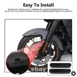 Garde-boue avant noir vif de 19'' pour Harley Touring Street Glide Road King 2014 et plus.