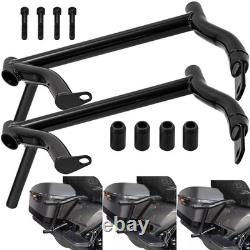 Garde-moteur NOIR + barre de protection de sacoche pour Harley Road King Street Glide 09-UP