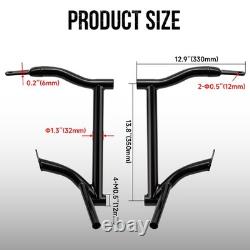 Garde-moteur NOIR + barre de protection de sacoche pour Harley Road King Street Glide 09-UP