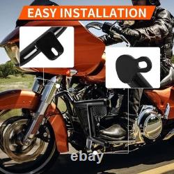 Garde-moteur NOIR + barre de protection de sacoche pour Harley Road King Street Glide 09-UP