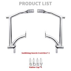 Gardiens de sacoche de selle en barre de protection latérale chromée pour Harley Road King Street Glide 09-25
