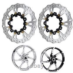 Grand 2PCS 14.0 Disque de frein avant pour Harley Road King Street Electra Glide FLHTK