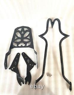 Grand dossier de sissy bar avec porte-bagages pour Harley Touring Road King Street Electra FL 09-22