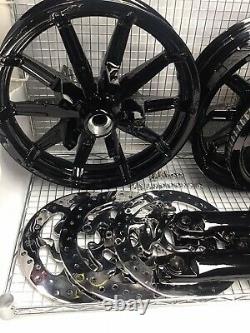Harley Impeller Wheels Gloss Black 2014 -19 Road King Street Glide (échange)