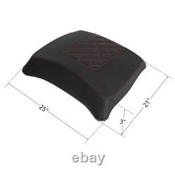 Housse de couvercle de coffre avec soutien-gorge pour Harley Road King Street Glide 2014 2023 avec surpiqûres rouges