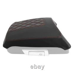 Housse de couvercle de coffre avec soutien-gorge pour Harley Road King Street Glide 2014 2023 avec surpiqûres rouges