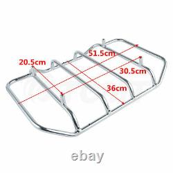 King Trunk Pad Chrome Rack Plaque Pour Harley Road King Street Glide 2009-2013