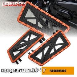 Kit de planchers, repose-pieds et pédale de frein pour Harley Road King Street Glide, orange