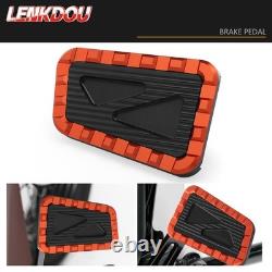 Kit de planchers, repose-pieds et pédale de frein pour Harley Road King Street Glide, orange