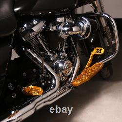 Leviers de frein et de sélecteur de vitesse, tringlerie et repose-pieds dorés pour Harley Street Glide, Road Glide et Road King de 2014 et plus