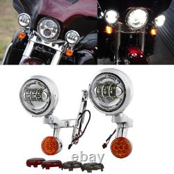 Lumière de clignotant de brouillard à LED adaptée pour Harley Street Glide Road King 94-24