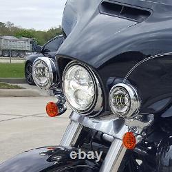 Lumière de clignotant de brouillard à LED adaptée pour Harley Street Glide Road King 94-24