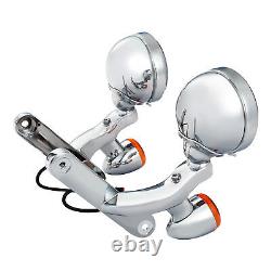 Lumière de clignotant de brouillard à LED adaptée pour Harley Street Glide Road King 94-24