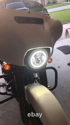 Lumières d'aigle noir 7 Halo LED Phare 14 23 Harley Street Glide Road King