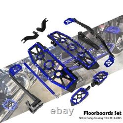 Marchepieds bleus pour Harley Touring Road King Street Glide 2014-2025