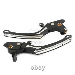Paire Bord Coupe Frein Embrayage Levier Pour Harley Road King Street Glide Flhtk 96-16