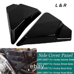 Panneau de couverture latérale compatible avec Harley Road King Electra Street Glide 97-07 Noir brillant