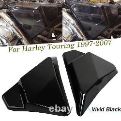 Panneau de couverture latérale compatible avec Harley Road King Electra Street Glide 97-07 Noir brillant