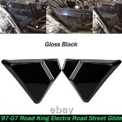 Panneau de couverture latérale compatible avec Harley Road King Electra Street Glide 97-07 Noir brillant