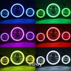 Phare LED 7 pouces avec yeux d'ange RGB + Feux de brouillard de 4,5 pouces pour Road King Street