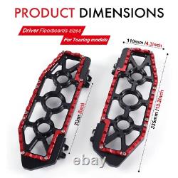 Plateaux de sol rouges MX compatibles avec Harley Touring/Street/Electra Glide/Road King 2014-2024