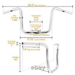 Poignée de guidon Chrome Ape Bar 14 18 pour Harley Road King Street Softail Glide