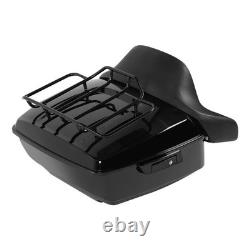 Porte-bagages de coffre avec dossier, noir brillant, pour Road King Street Glide 14-25