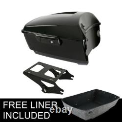 Porte-bagages de coffre noir pour King Tourer, compatible avec Harley Touring Road King Street Glide 14-26