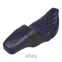 Pour Harley Road King FLHR Street Glide Special FLHXS Siège Deux Places avec Couture Bleue