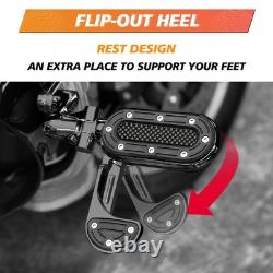 Pour Harley Road King Street Glide Repose-pieds de route de 1-1/4 avec repose-talon rabattable