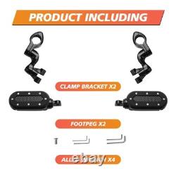 Pour Harley Road King Street Glide Repose-pieds de route de 1-1/4 avec repose-talon rabattable