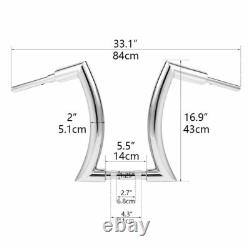 Pour Harley Touring Road King Street Electra Glide Guidons Ape Hanger de 16 pouces