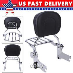 Pour Harley Touring Road King Street Glide Dossier Sissy Bar Sac À Bagages Chrome