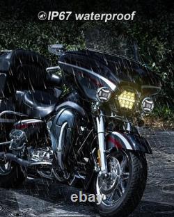 Pour phare à LED avec couverture jaune DRL pour Harley Electra Glide Road King Street Glide