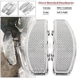 Repose-pieds allongés en chrome pour Harley Road King Street Glide FLHX