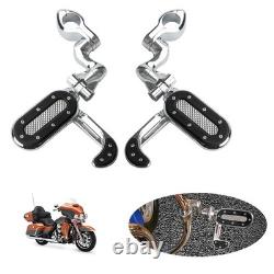 Repose-pieds de route avec repose-talons escamotable pour Harley Road King Street Glide barres de 1-1/4 pouces